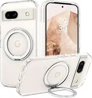 [BENTOBEN] Google Pixel 8a Case, Magnetic Slim Phone Cases with Ring Holder, [Compatible with MagSafe] 360° Rotatable Stand, Shockproof Drop Safe Full Body Protective Cover for Google Pixel 8a, Clear