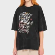 VOLCOM - Womens Voltrip T-Shirt - Black - Casual Oversized Short Sleeve Tee