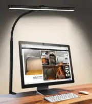"Flexible Gooseneck LED Desk Lamp - 25 Lighting Modes, Clamp Light (Black)"