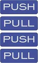 uxcell 2Set Push Pull Door Stickers, 2x4.7in Push and Pull Signs Plate Acrylic Vertical Self-Adhesive for Doors Glass Window Business Stores, Rectangle, Blue