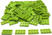 Lego 100 New Lime Plates 2 x 4 Stud Parts