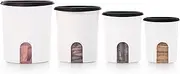 [Tupperware] One Touch Reminder Canisters 4 Canister Food Storage Set, Dishwasher Safe and BPA Free, (4 Containers, 4 Lids)