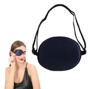 Mulberry Silk Eye Patch Elastic Amblyopia Strabismus Lazy Eye Patch Adjustable Single Eye Patch with Elastic Strap -Navy