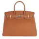 HERMES BIRKIN 35CM Togo 牛皮柏金包(R刻/焦糖咖/銀釦)