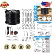 Upgraded 170ft Globe String Light Suspension Kit with 304 Stainless Steel Wire