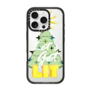 iPhone 16 Pro Impact Case LET'S GET LIT Funny Party Cheers Christmas Tree Holiday Season Typography Drinks Festive Xmas Ebi Emporium