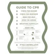 Stylish Pool CPR Sign Green & White Wave