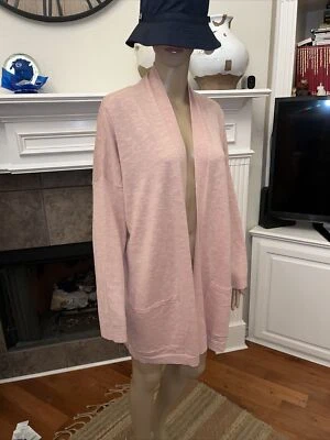 NWT Eileen Fisher Powder Organic Linen/Cotton High Collar Cardigan Size XS