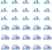 beinkmake 30pcs Ocean Wave Applique Iron on Patch Blue Sea Embroidered Applique for DIY Sewing Crafts Accessories Cloth Repairing