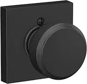 Schlage F170 BWE 622 COL Bowery Knob with Collins Trim Non-Turning Dummy Door Handle, Matte Black