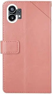 Compatible with Nothing Phone (1) 5G Cover,Compatible with Nothing Phone (1) 5G PU Leather Card slot Magnetic Closure Flip Kickstand Pink