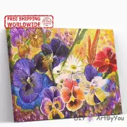 Paint By Numbers Kit Flower Abstract Adult Canvas Wall Kids Acrylic Art Beginner