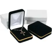 Black Velvet Necklace Pendant Chain Jewelry Gift Boxes Displays Kit 72 Pcs