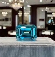 Emerald Cut 2Ct Lab Grown Stone Ring Diamond Natural Blue Color VVS1 Certified