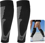 [MxyVrix] 2 Pairs of Compression Socks for Sports, Compression Socks for Men and Women, Compression Stockings, Calf Compression Sleeve for Running, Cycling, Black/White, L-XL