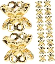 SAFIGLE 50pcs Hollow Bracelet Accessories Craft Bead Caps End Charm Caps Beads Spacer Caps Spacer Beads Necklace End Caps Bead Caps for Jewelry Making Ornament Topper Caps Copper Golden