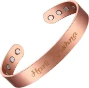 Hare Krishna Adjustable Copper Bracelet 8pcs Magnets for Men & Women Gift Bag...