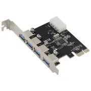 PCI-E Express to 4 Port USB 3.0 Expansion Card Adapter 1 to 4 PCIE Splitters NEW