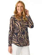 [Fella Hamilton] Carine Pleat Back Long Sleeve Top in Multi