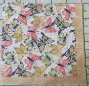 THREE DECORATIVE COCKTAIL NAPKINS for DECOUPAGE "Butterflies and more "