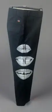DICKIES Incredibly Rare Q’s Smile 874 Pants, Ultra Durable, Black 34W x 32L NWT