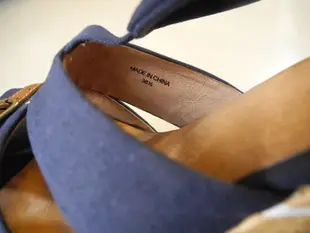 Miss Sofi 楔型厚底涼鞋 優雅夏日風藍色繫帶高跟涼鞋 柔軟舒適皮面  size:36.5號 跟高9cm 超美極新
