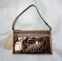 在飛比找Yahoo!奇摩拍賣優惠-保證真品 Michael Kors 金屬銀/玫瑰金 LOGO