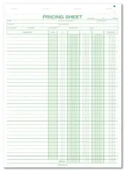 235 Pricing Sheets 8 1/2 x 11" QTY 250