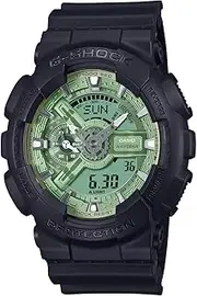 [Casio] G-Shock GA-110CD-1A3 GA-110 Series Analog Digital Black Strap Men's Watch, Green Dial, 55 × 51.2 × 16.9 mm