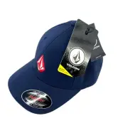 Volcom Full Stone Logo Embroidered Hat Navy Blue Red Youth One Size