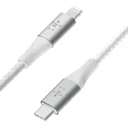 Braided USB-C to Lightning Cable (2m / 6.6ft, White)