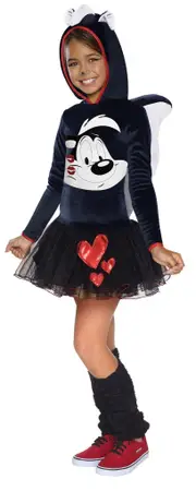 Pepe Le Pew Hooded Tutu Costume for Kids - Looney Tunes