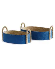 Napa Home & Garden Set of 2 Tiana Seagrass Short Oval Baskets
