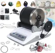 Electric Rock Tumbler Kit, Professional Rock Tumbler with 2 Belts, Bag of Rough Stones,4 Coarse Grinding, Finely Ground, Polishing and 7 Day Polishing Timer for Rock Polisher