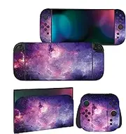 PlayVital Full Set Protective Skins for Nintendo Switch 2 2025 Console & Joycon, Customized Vinyl Decal Wrap Sticker for Nintendo Switch 2 & Dock & Hand Grips - Nebula Galaxy
