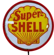 Super SHELL Bar Lighting Wall Sign Light Button Red
