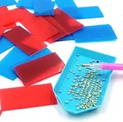 AFUNTA Diamond Art Painting Glue Clay, 60 Pieces Diamond Art Glue Clay Wax, Embroidery Cross Stitch Diamond Art Painting Set Tool (Red, Blue)