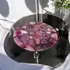 Round Pink Agate Coffee Table Top Healing Crystal Stone Luxury Hallway Furniture