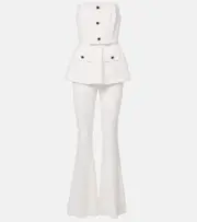 [Self-Portrait] Self-Portrait Strapless crêpe jumpsuit AU 8 white