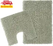 2-Piece Textured Chenille Bath Mat Set – Super Absorbent, Quick-Drying, Non-Slip