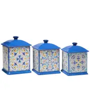 Certified International Lemonade 3pc Square Canister Set