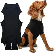 Dog After Surgery Recovery Suit, Professional Pet Recovery Shirt Dog Post-Surgery Protective Bodysuit，Black (M)