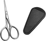 SAFIGLE 1 Set Portable Beard Scissors Durable Beauty Tool for Home Salon Use Includes PU Cover and Round Head Design for Precise Beard Trimming
