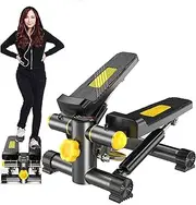 Mini Stepper Gym Exercise Leg Thigh Toning Workout Stair Arm Cord Training Machine Black-Yellow