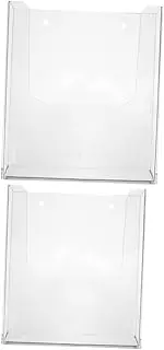 SHINEOFI 2pcs Hanging File Rack Clear Holder Paper Display Stand Acrylic Stands for Display Clear Paper Holder Wall Mount Magazine Holder Brochures Display Stand Card Stand Tabletop Racks