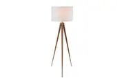 Sarantino Metal Tripod Floor Spot Lamp Shade Drum in Wooden Finish