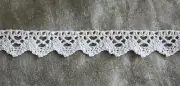 Imported Vintage White Crocheted Cluny Lace (2 yards) 5/8" wide Ship Discount!