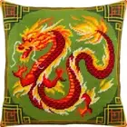 Tapestry Pillow Cover DIY kit "Chinese dragon" Needlepoint kit Printed canvas