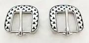 Pair Jeremiah Watt Rasp Heel Bar Buckles Stainless Steel Horse Tack Sizes New