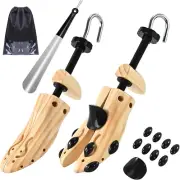 Ensanchador de zapatos de madera, par de expansores de zapatos de 4 vías